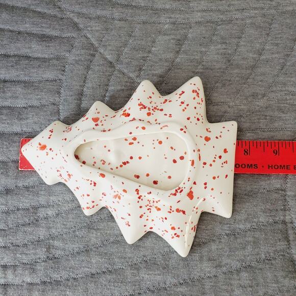 Vintage 70s Ceramic Christmas Tree Candy Nut Dishes X3 Nesting Speckled Confetti - Picture 9 of 11